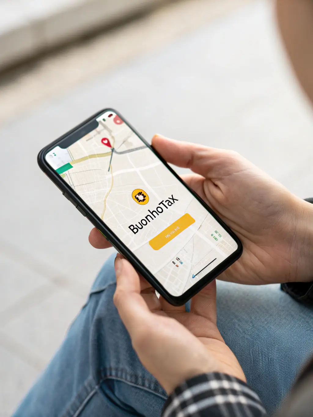 An image of the TAPSi app interface on a smartphone, highlighting its user-friendly design and advanced features for managing rides and earnings.